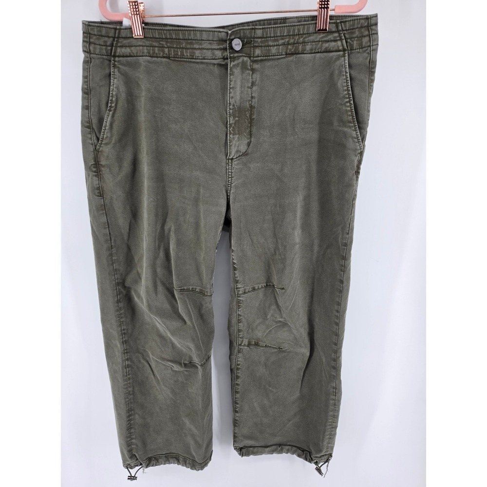 Paige Mens 32 Olive Green Lyocell Jogger Utility Pants Adjustable Hem Drawstring